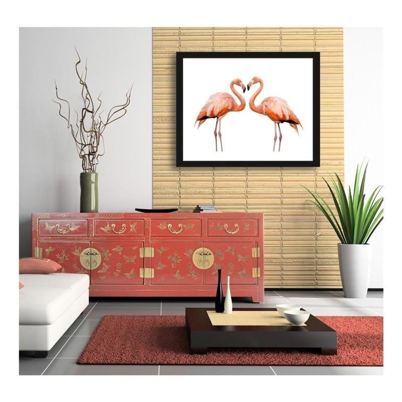 Glezna melnā rāmī - The love of two flamingos  Home Trends