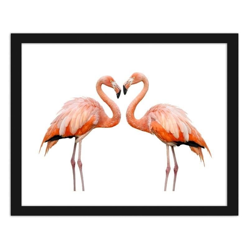 Glezna melnā rāmī - The love of two flamingos  Home Trends