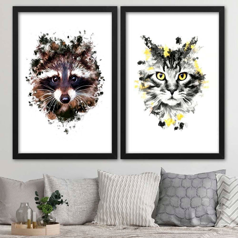 Glezna melnā rāmī - The Raccoon  Home Trends