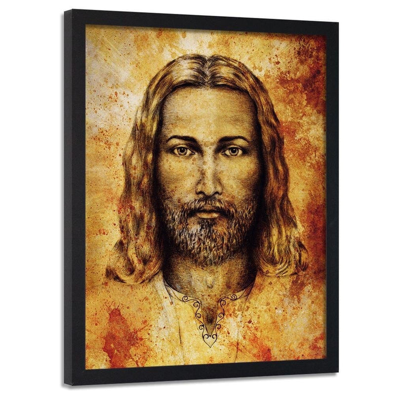 Glezna melnā rāmī - The Shroud Of Turin Face Of Jesus Christ  Home Trends