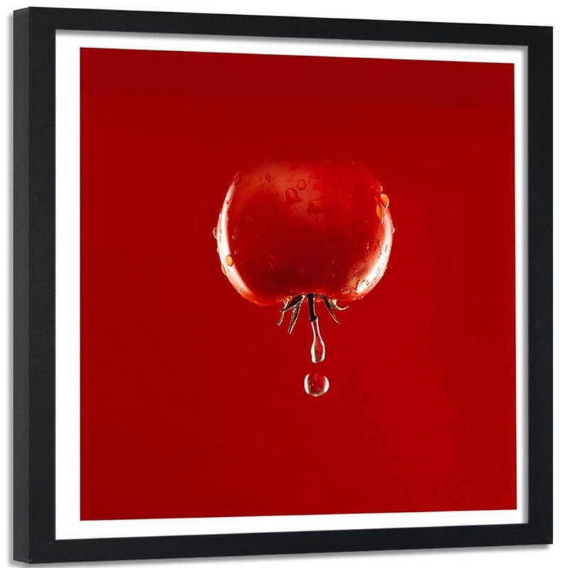 Glezna melnā rāmī - Tomato And Drops Of Water  Home Trends