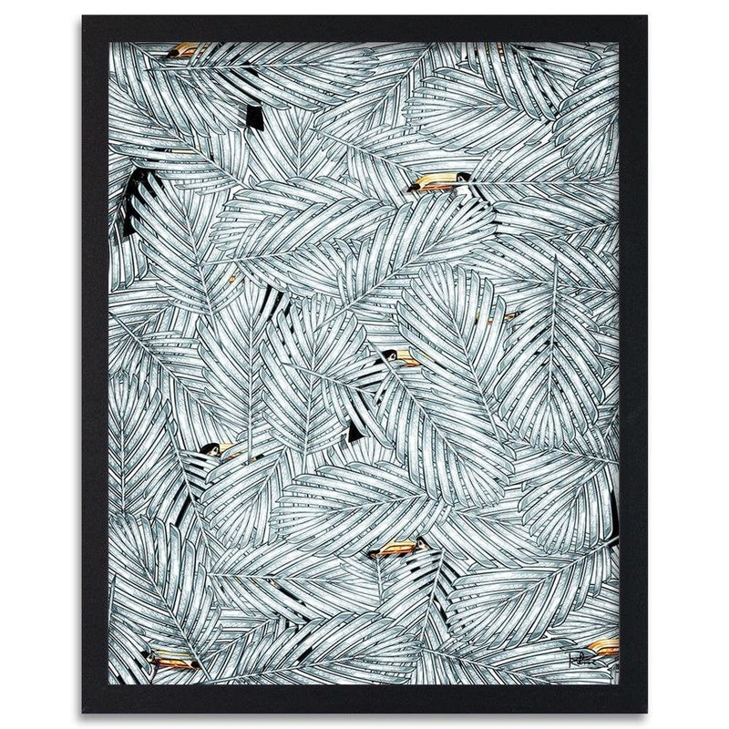 Glezna melnā rāmī - Toucan Image Animal Print Grey  Home Trends