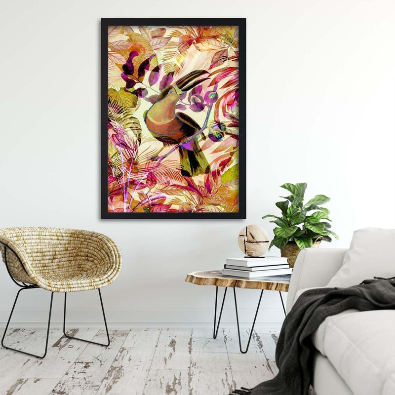 Glezna melnā rāmī - Toucan On The Branch  Home Trends