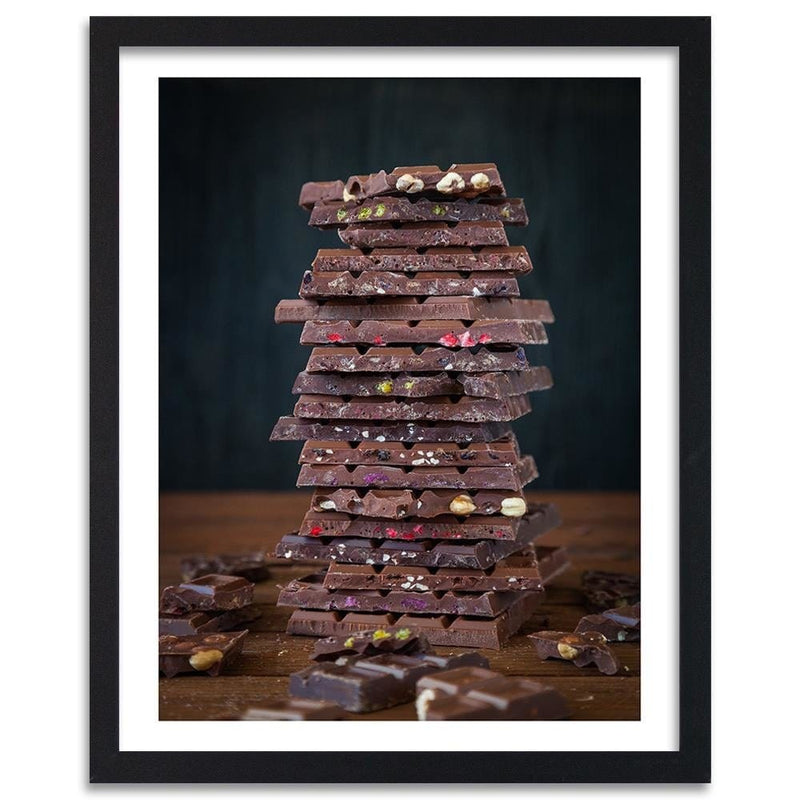 Glezna melnā rāmī - Tower With Chocolate Dessert  Home Trends