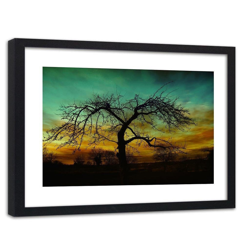 Glezna melnā rāmī - Tree At Dusk  Home Trends