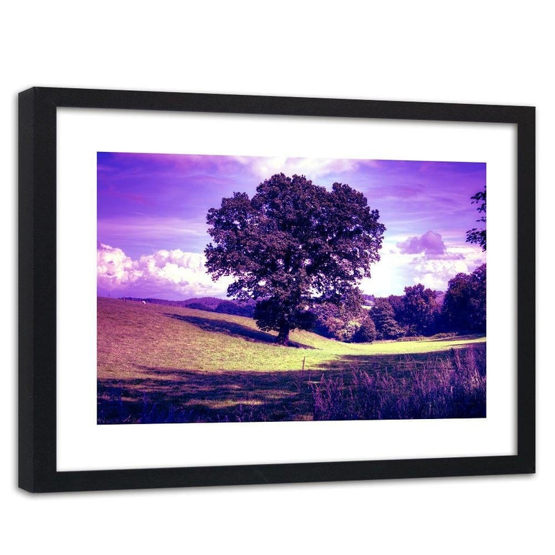 Glezna melnā rāmī - Tree In Violet  Home Trends