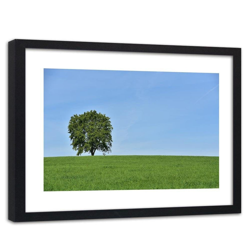 Glezna melnā rāmī - Tree On The Meadow  Home Trends