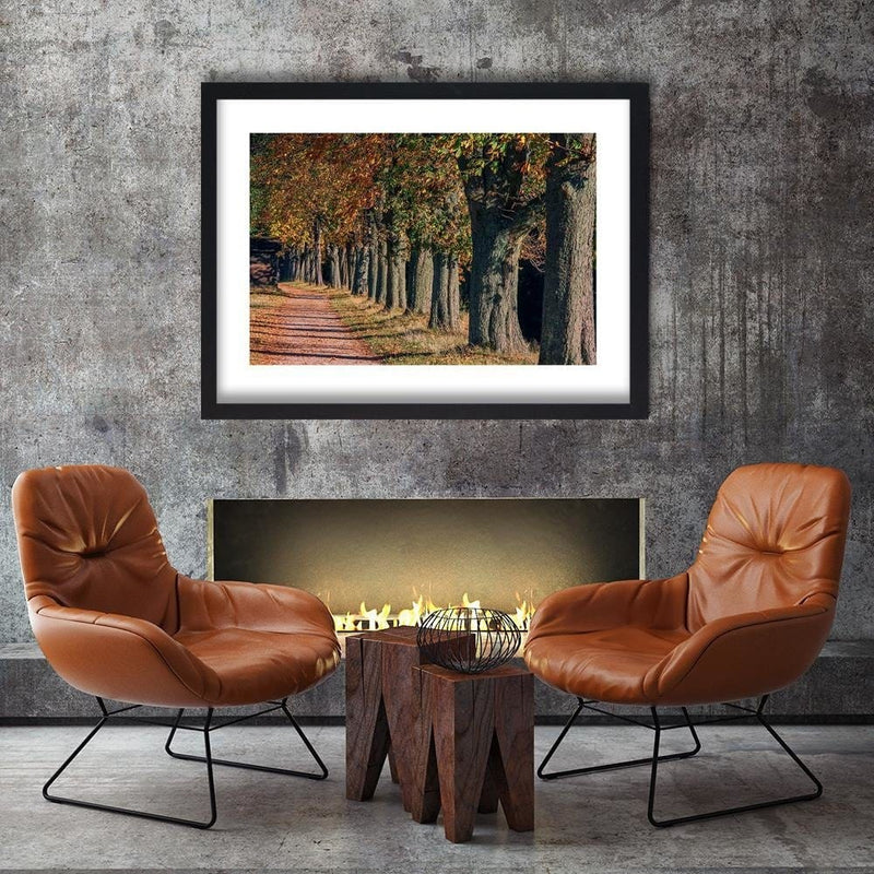 Glezna melnā rāmī - Trees In The Park In Autumn  Home Trends