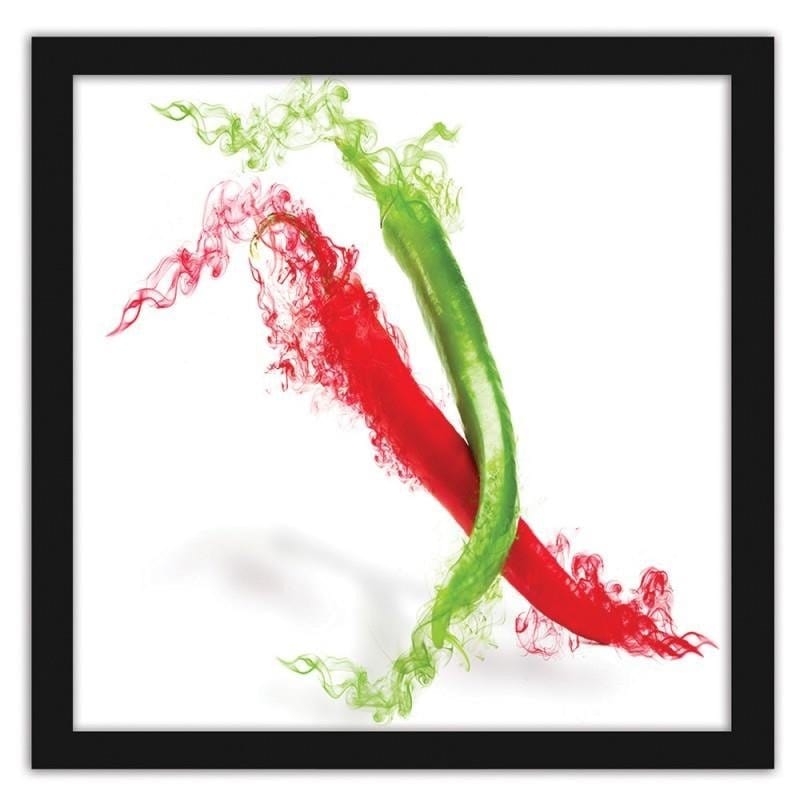 Glezna melnā rāmī - Two abstract chili peppers  Home Trends