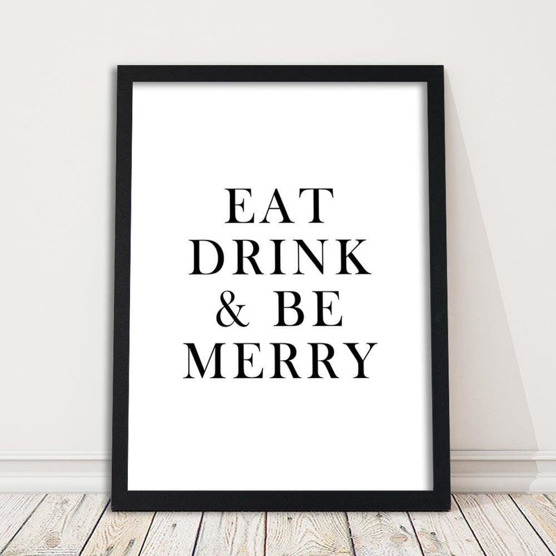 Glezna melnā rāmī - Typography Eat Drink  Home Trends