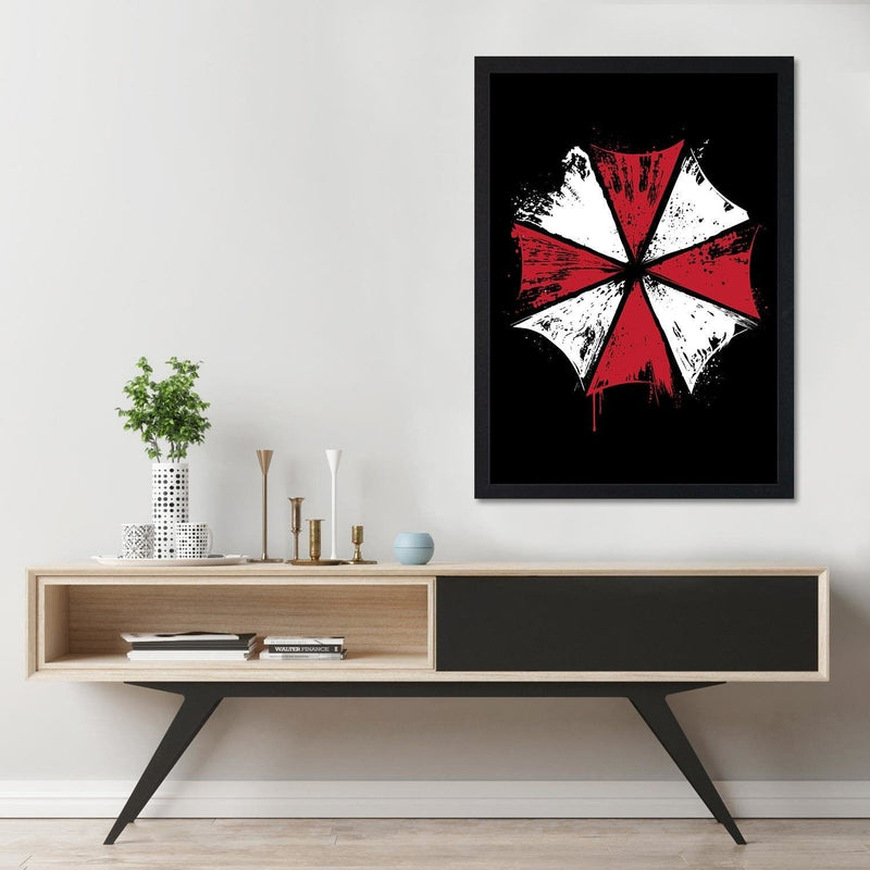 Glezna melnā rāmī - Umbrella Corp Red  Home Trends