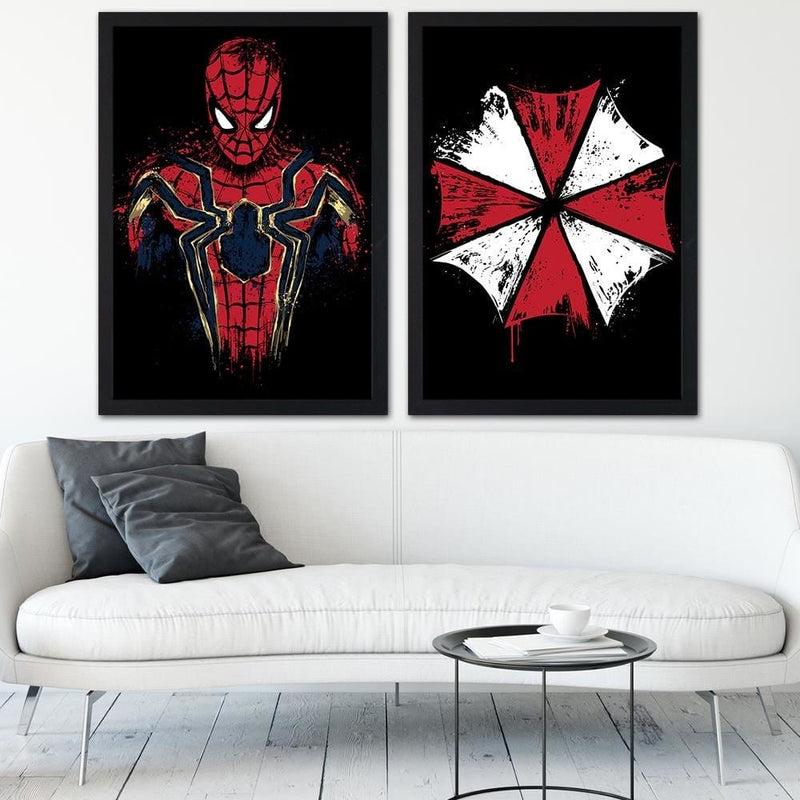 Glezna melnā rāmī - Umbrella Corp Red  Home Trends