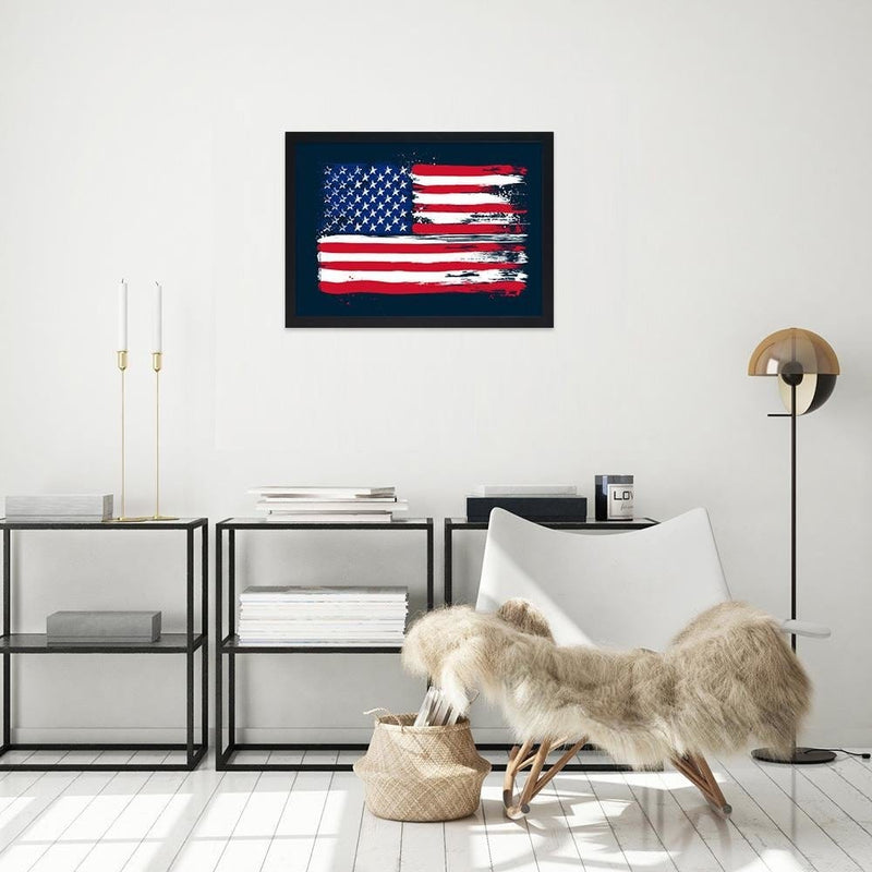 Glezna melnā rāmī - Usa Flag  Home Trends