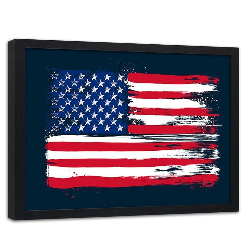 Glezna melnā rāmī - Usa Flag  Home Trends