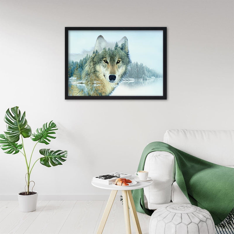 Glezna melnā rāmī - Wild Wolf  Home Trends