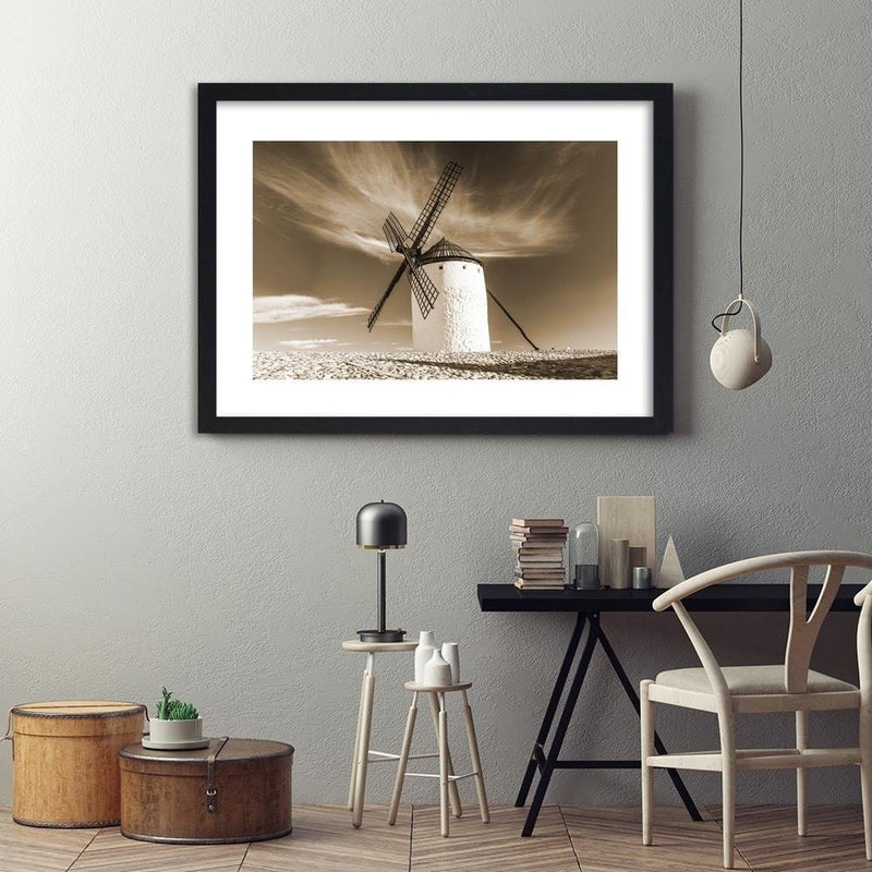 Glezna melnā rāmī - Windmill 1  Home Trends