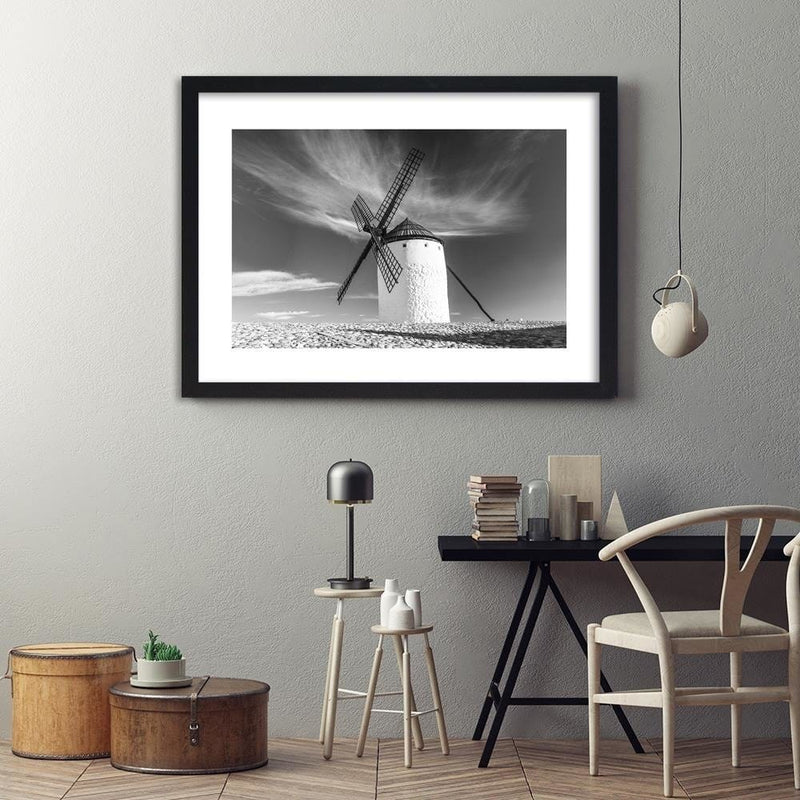 Glezna melnā rāmī - Windmill 2  Home Trends