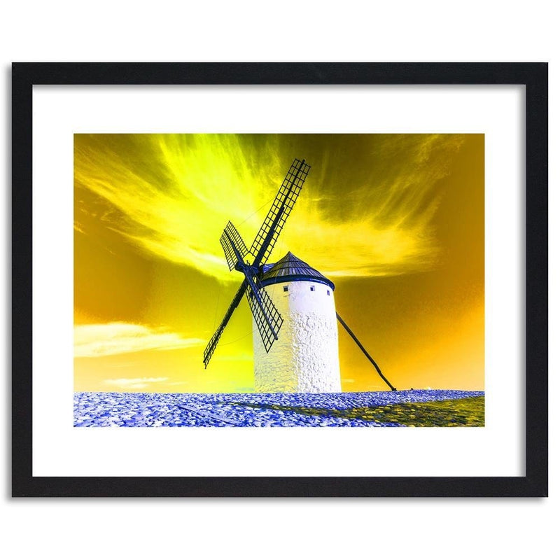 Glezna melnā rāmī - Windmill 4  Home Trends