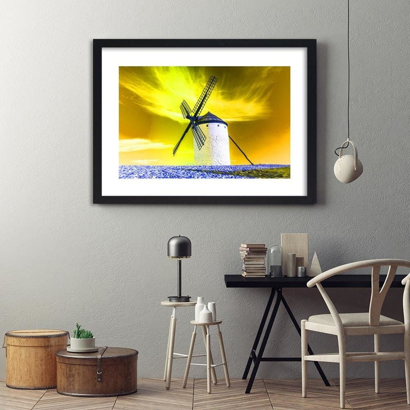 Glezna melnā rāmī - Windmill 4  Home Trends