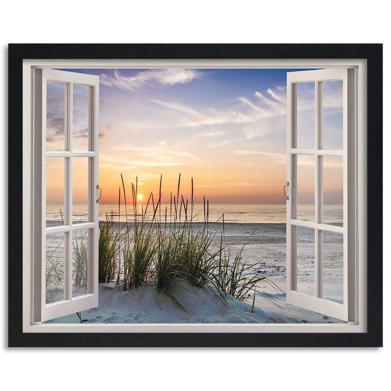 Glezna melnā rāmī - Window To The Beach  Home Trends