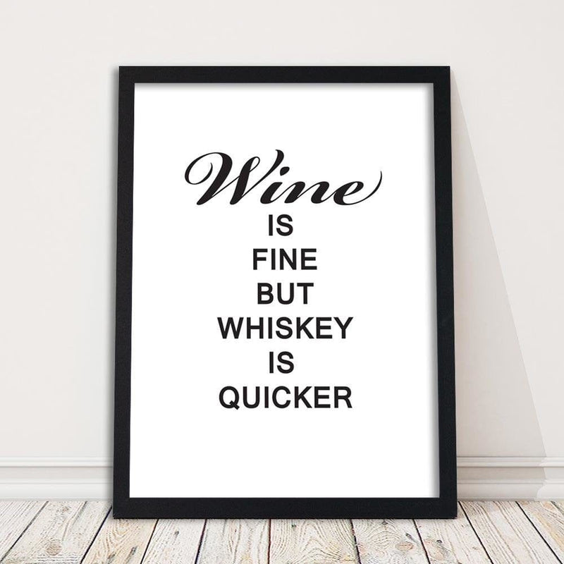 Glezna melnā rāmī - Wine And Whiskey  Home Trends