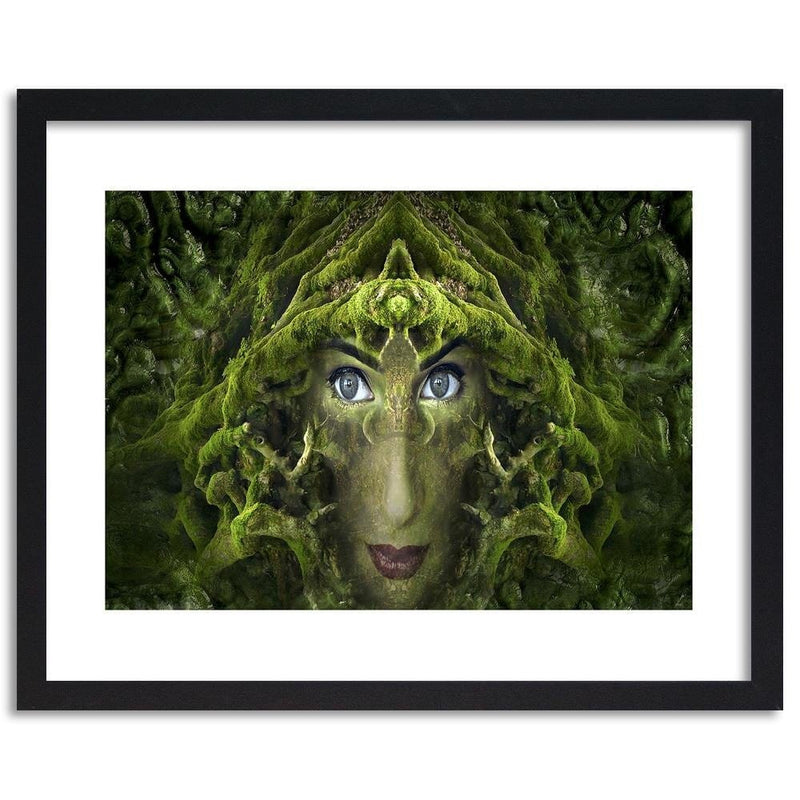 Glezna melnā rāmī - Woman's Face In Moss Fantasy  Home Trends