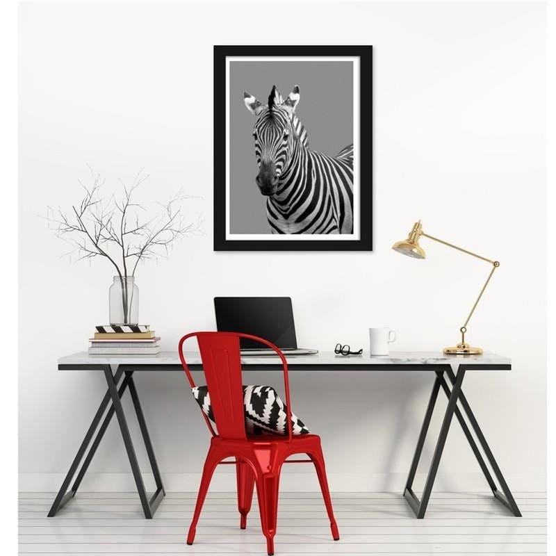 Glezna melnā rāmī - Zebra in black and white  Home Trends