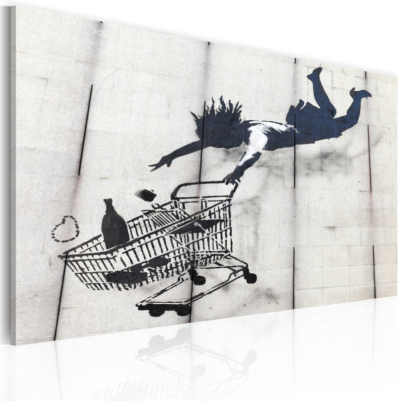 Glezna - Falling woman with supermarket trolley (Banksy) 60x40 Home Trends