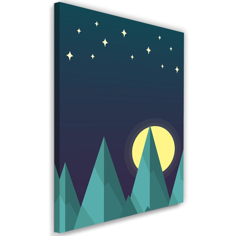 Kanva - Geometric Forest Landscape With Stars  Home Trends DECO