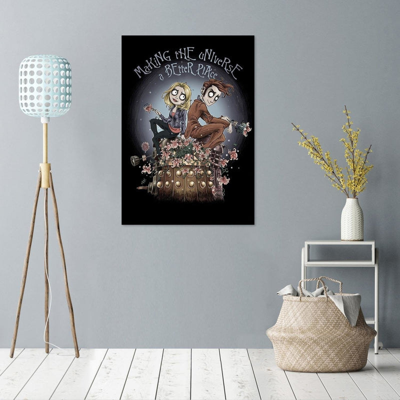 Kanva - Girl And Boy On A Background Of The Moon  Home Trends DECO