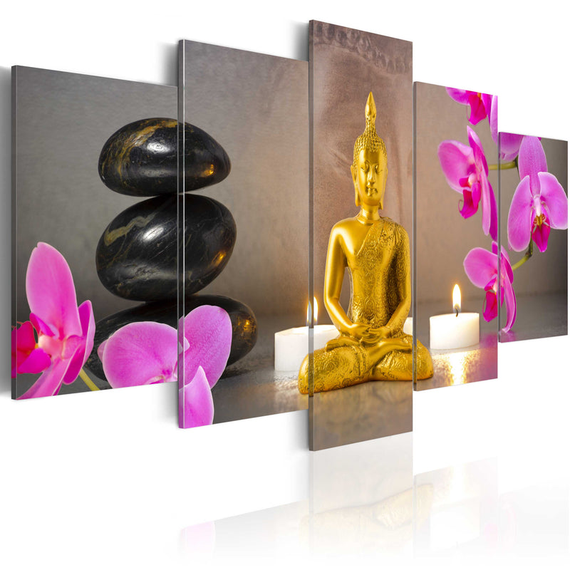 Glezna - Golden Buddha and orchids Home Trends