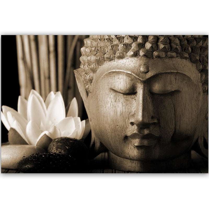 Kanva - Head Of Buddha With Lily  Home Trends DECO