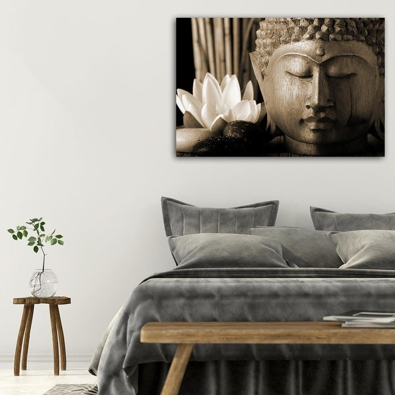 Kanva - Head Of Buddha With Lily  Home Trends DECO