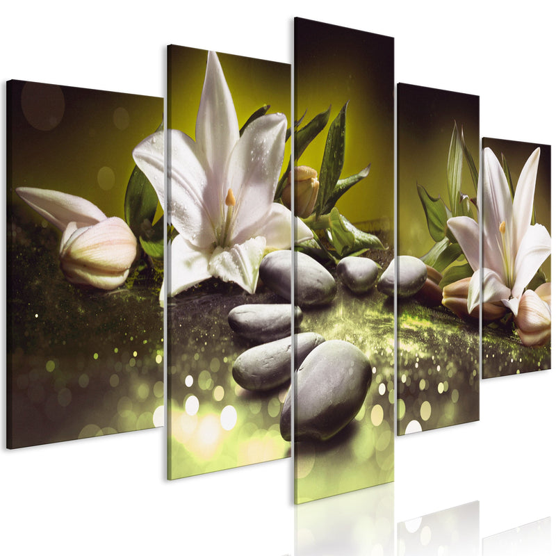 Glezna - Lilies and Stones (5 Parts) Wide Green Home Trends