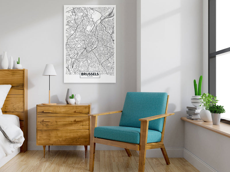 Glezna - Map of Brussels (1 Part) Vertical Home Trends