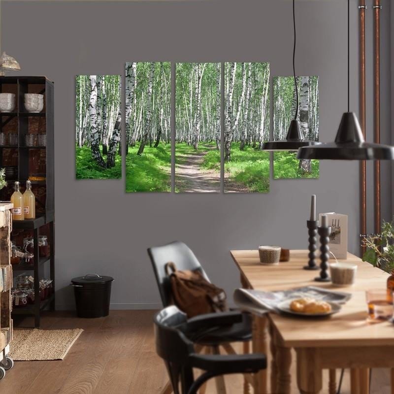 Kanva no 5 daļām - Birch Forest 2  Home Trends DECO