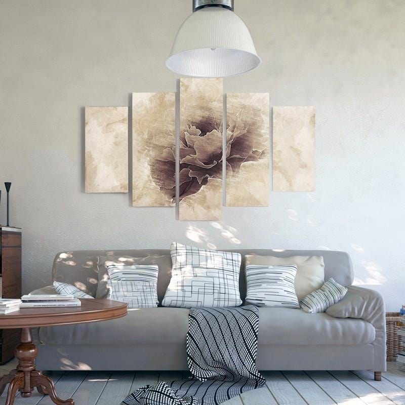 Kanva no 5 daļām - Type A, Gray Flower  Home Trends DECO