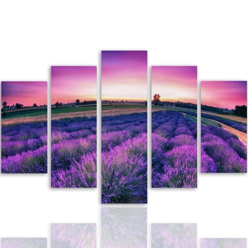 Kanva no 5 daļām - Type A, Lavender Landscape  Home Trends DECO