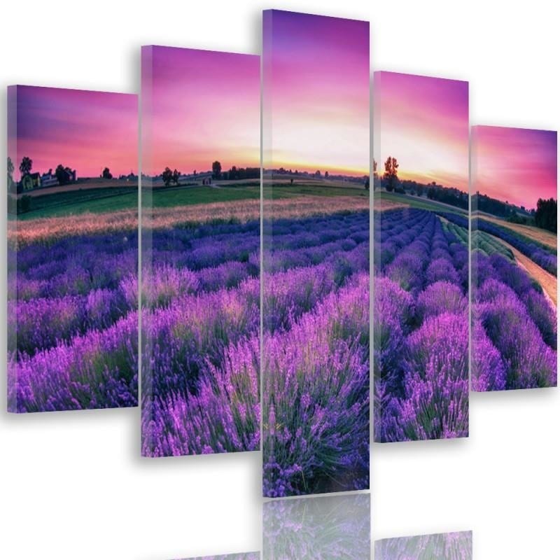 Kanva no 5 daļām - Type A, Lavender Landscape  Home Trends DECO