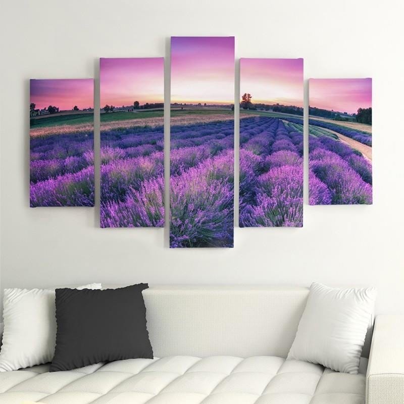 Kanva no 5 daļām - Type A, Lavender Landscape  Home Trends DECO