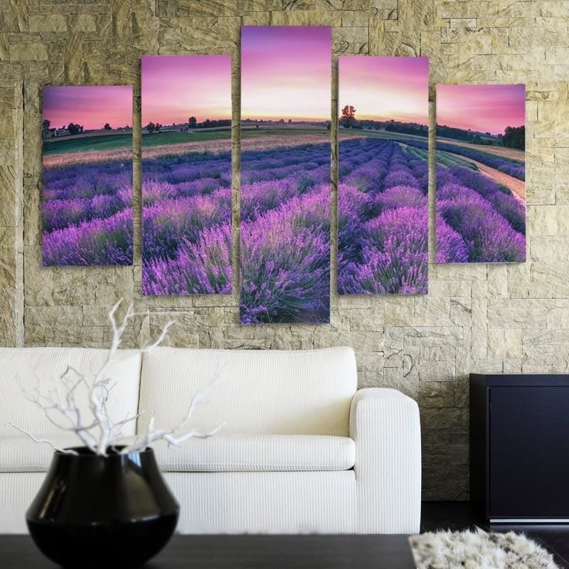 Kanva no 5 daļām - Type A, Lavender Landscape  Home Trends DECO