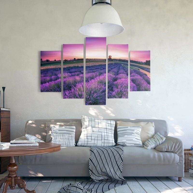 Kanva no 5 daļām - Type A, Lavender Landscape  Home Trends DECO