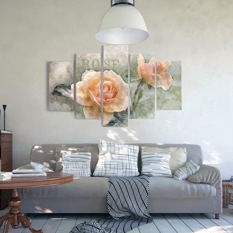 Kanva no 5 daļām - Type A, Tea Roses  Home Trends DECO