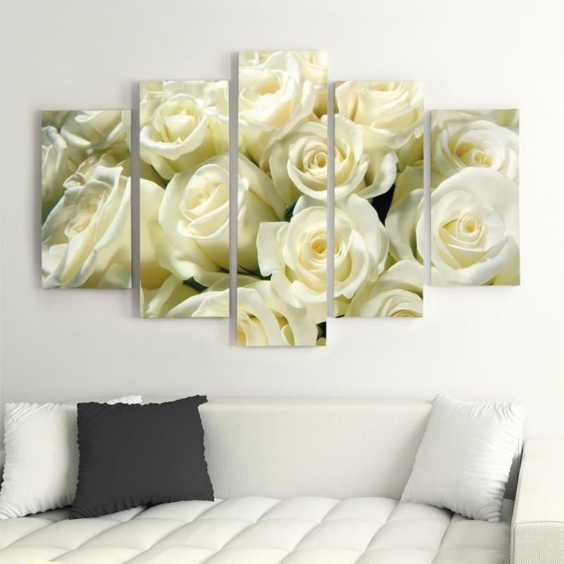 Kanva no 5 daļām - Type A, White Roses  Home Trends DECO