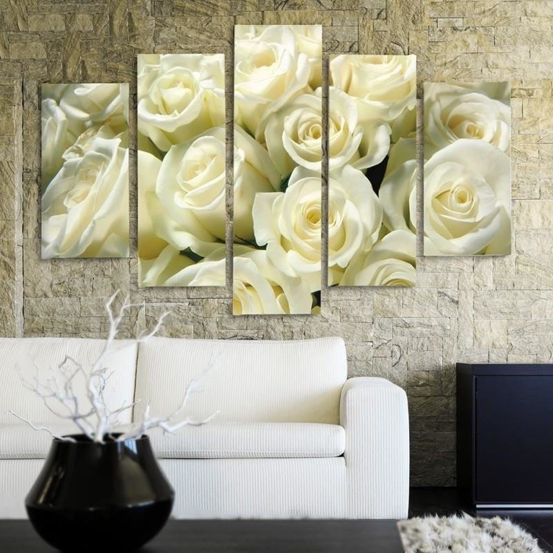 Kanva no 5 daļām - Type A, White Roses  Home Trends DECO