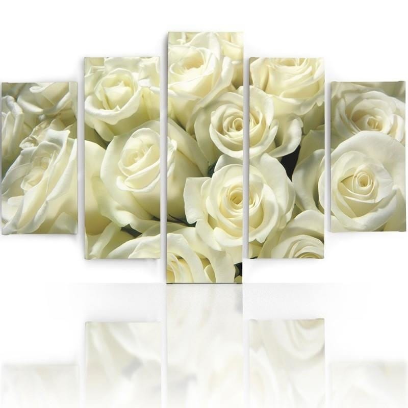 Kanva no 5 daļām - Type A, White Roses  Home Trends DECO