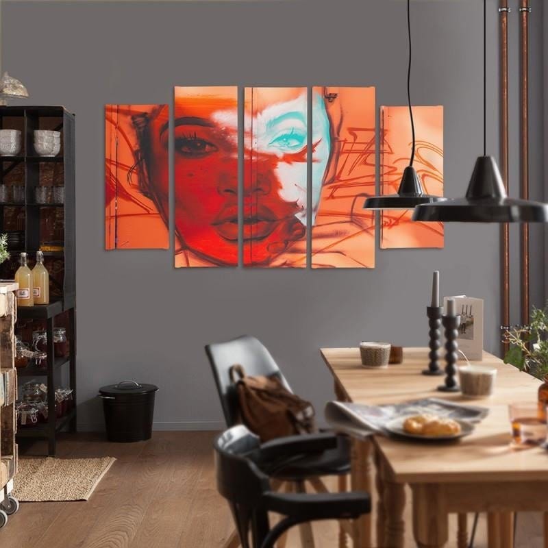 Kanva no 5 daļām - Type B, A Woman's Face  Home Trends DECO