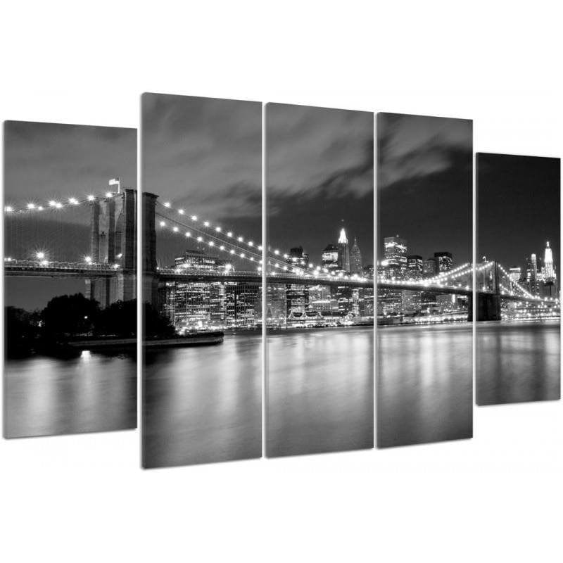 Kanva no 5 daļām - Type B, Brooklyn Bridge At Night  Home Trends DECO