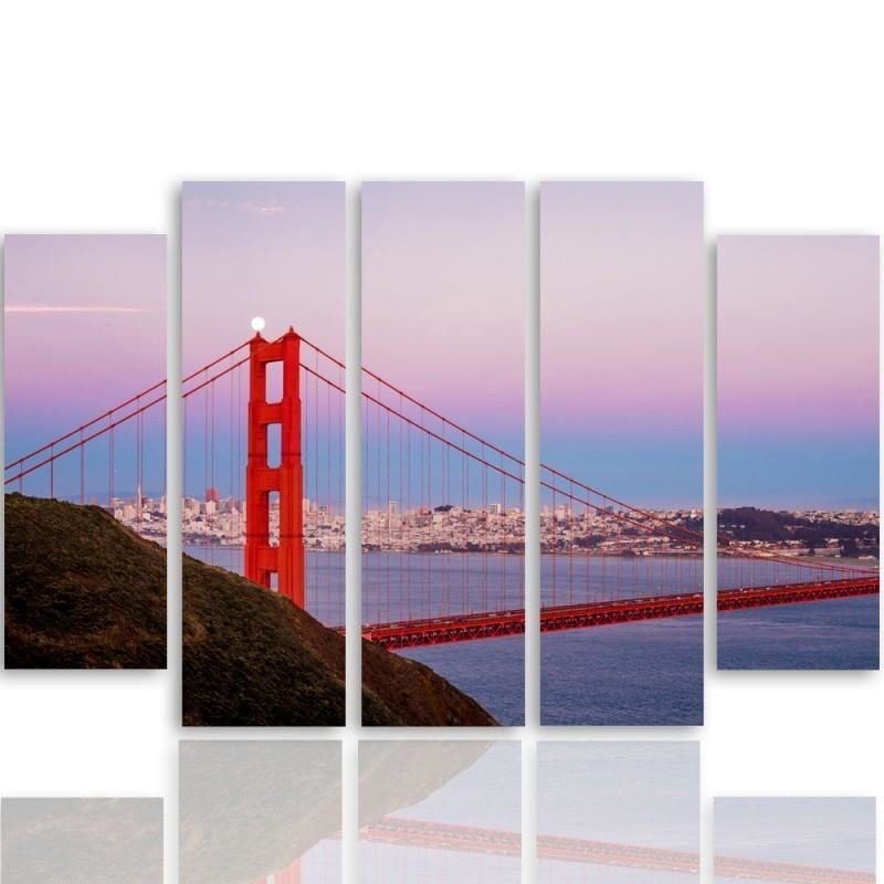 Kanva no 5 daļām - Type B, Golden Gate Bridge 3  Home Trends DECO