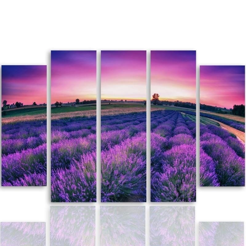 Kanva no 5 daļām - Type B, Lavender Landscape  Home Trends DECO